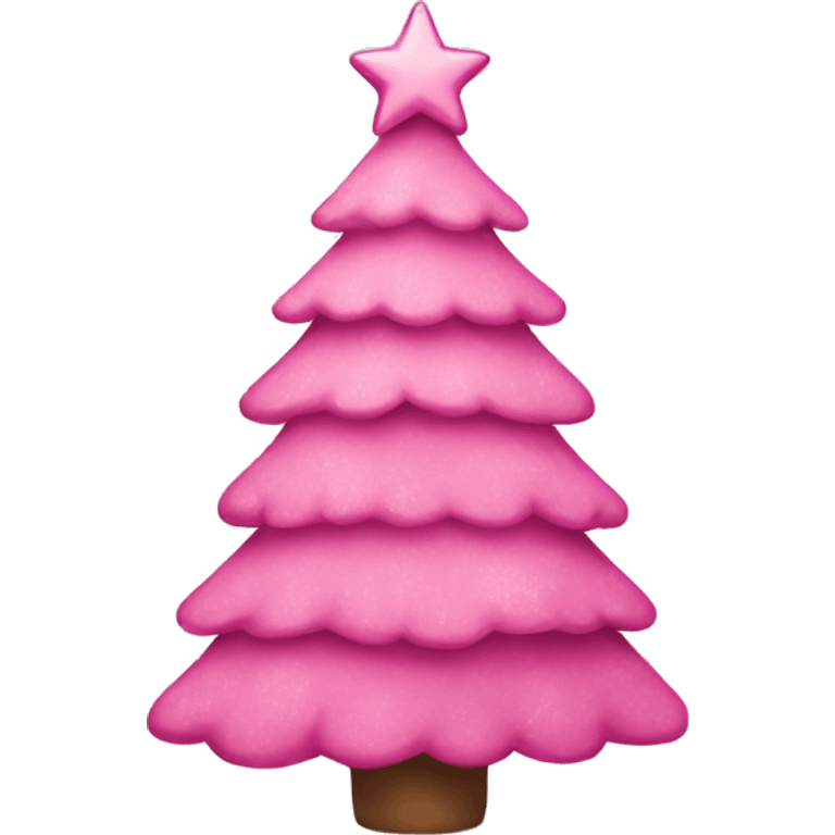 Pink cute christmas tree emoji