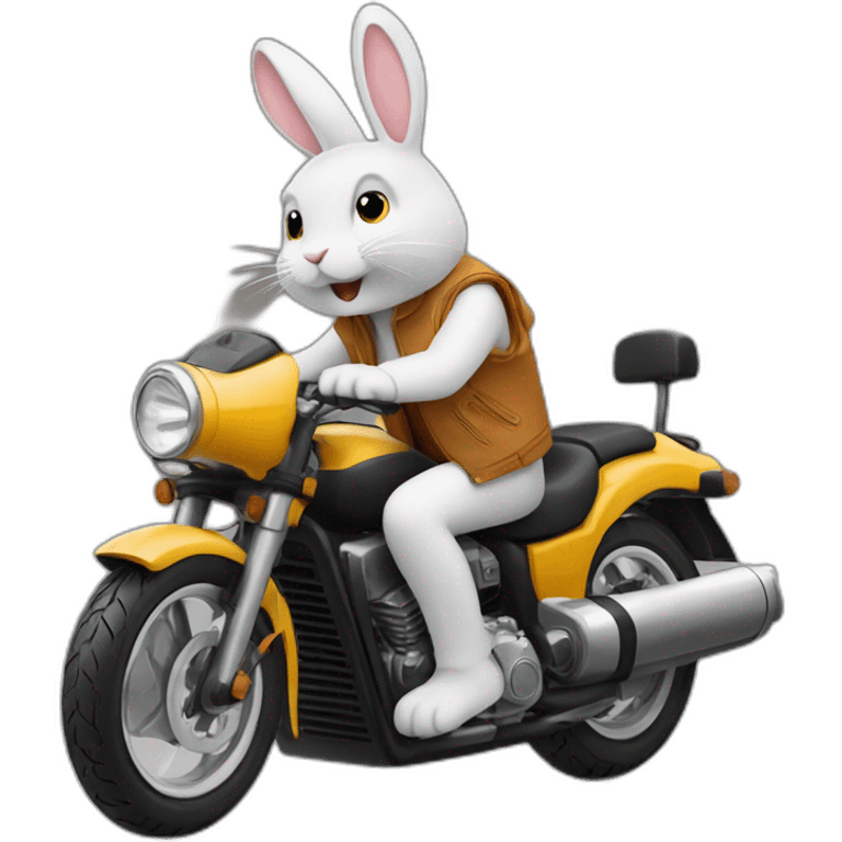 Lapin sur une moto emoji