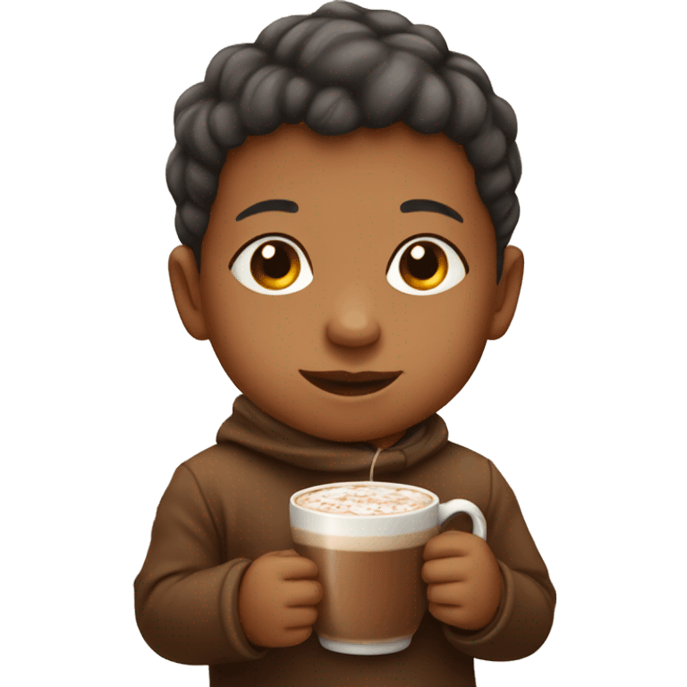 Baby with hot chocolate  emoji