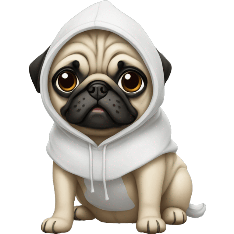 Pug wearing a hood emoji