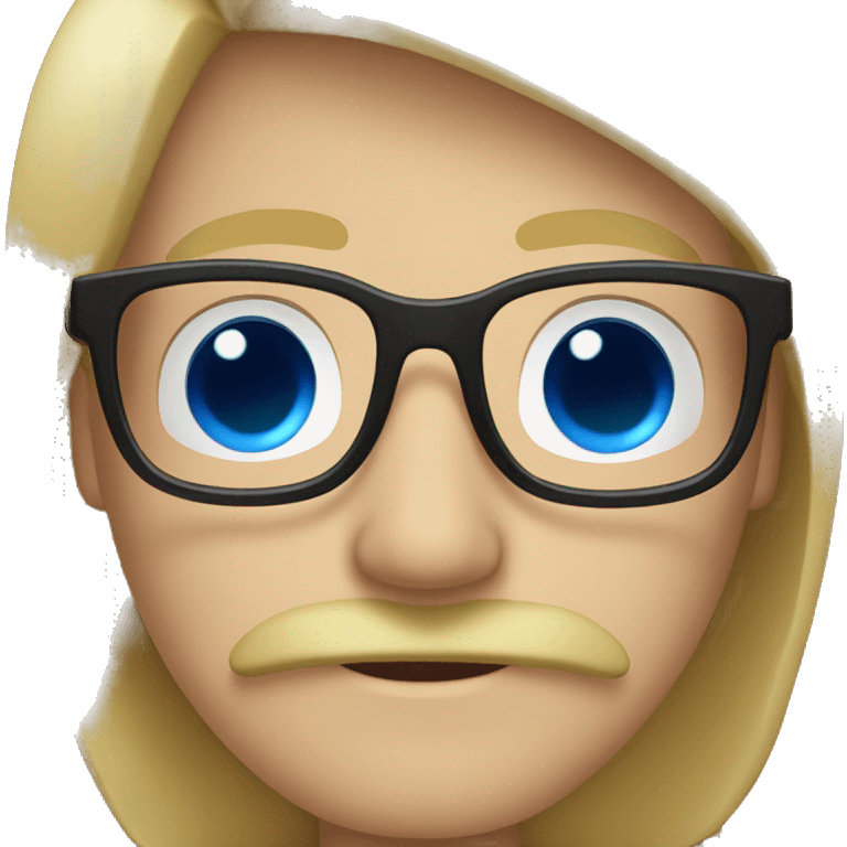 Blond, moustache, glasses and blue eyes emoji