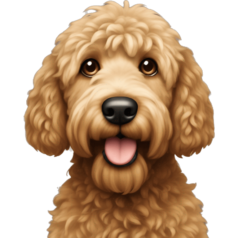 Golden doodle dark hair with brown beard emoji