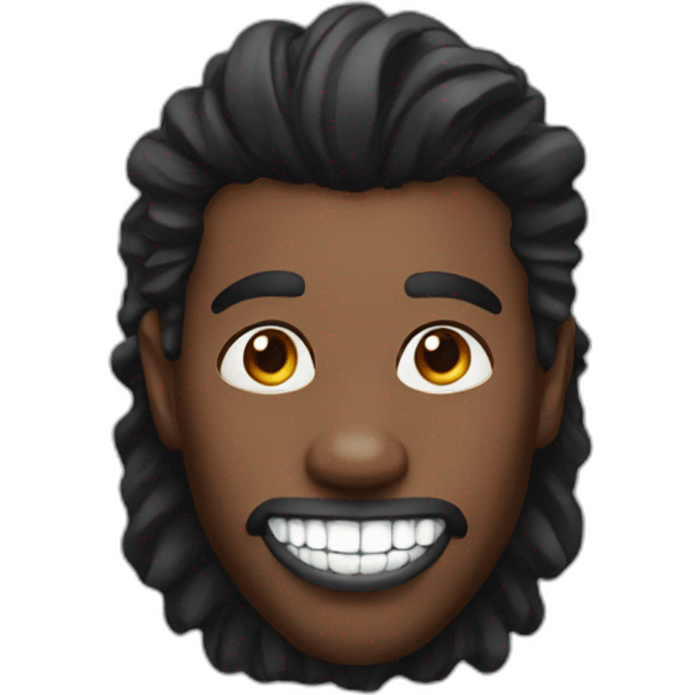 Black male with Whicks (hair) with diamond teeth emoji