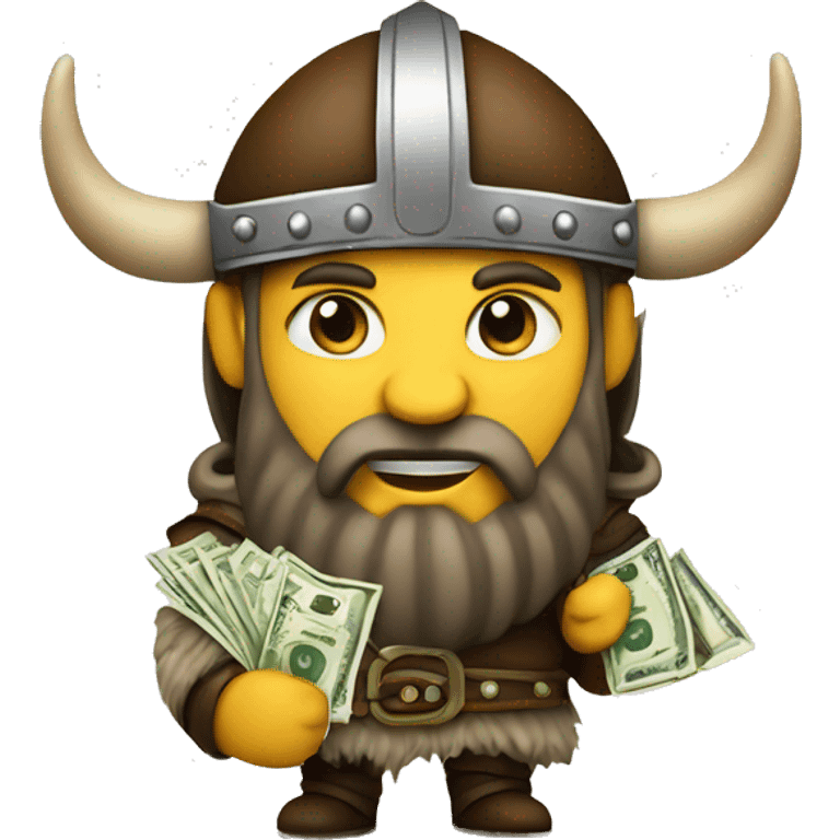 Viking with money emoji