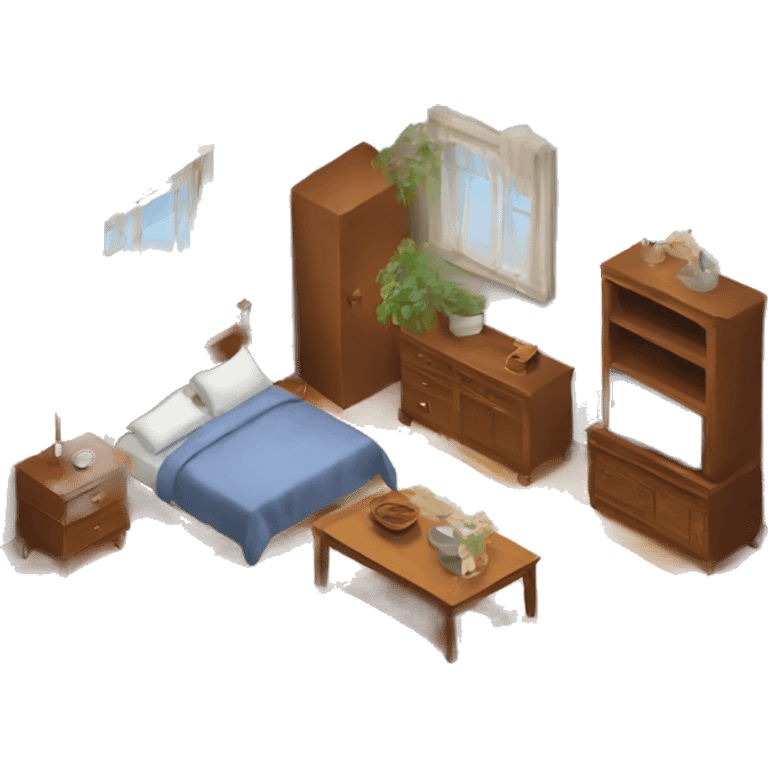 house interior isometric emoji