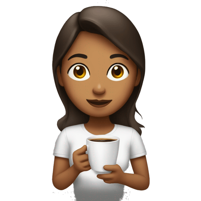 Dominican back girl having coffee emoji