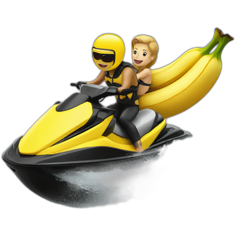 A banana riding a jet ski  emoji