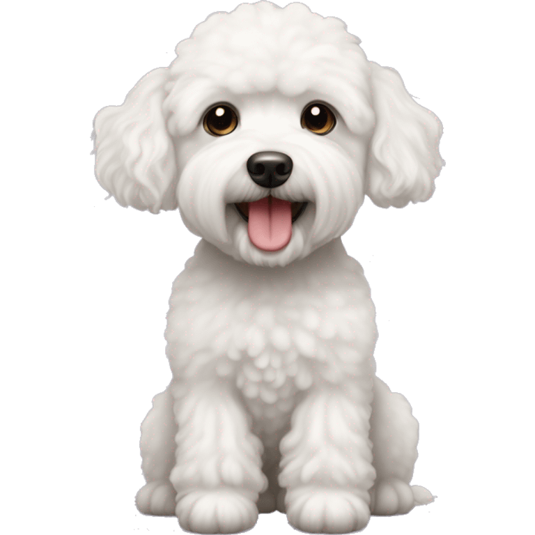 White bichon and poodle mix emoji