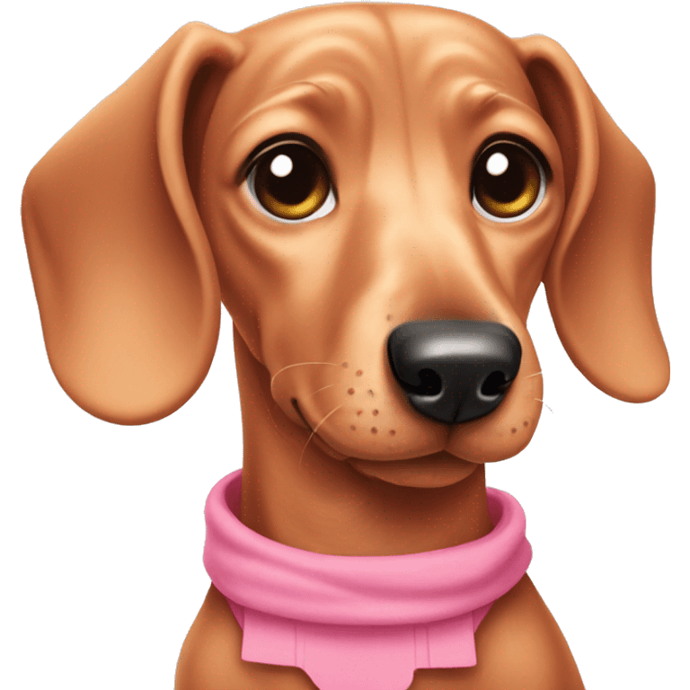 Dachshund weing pink dress emoji