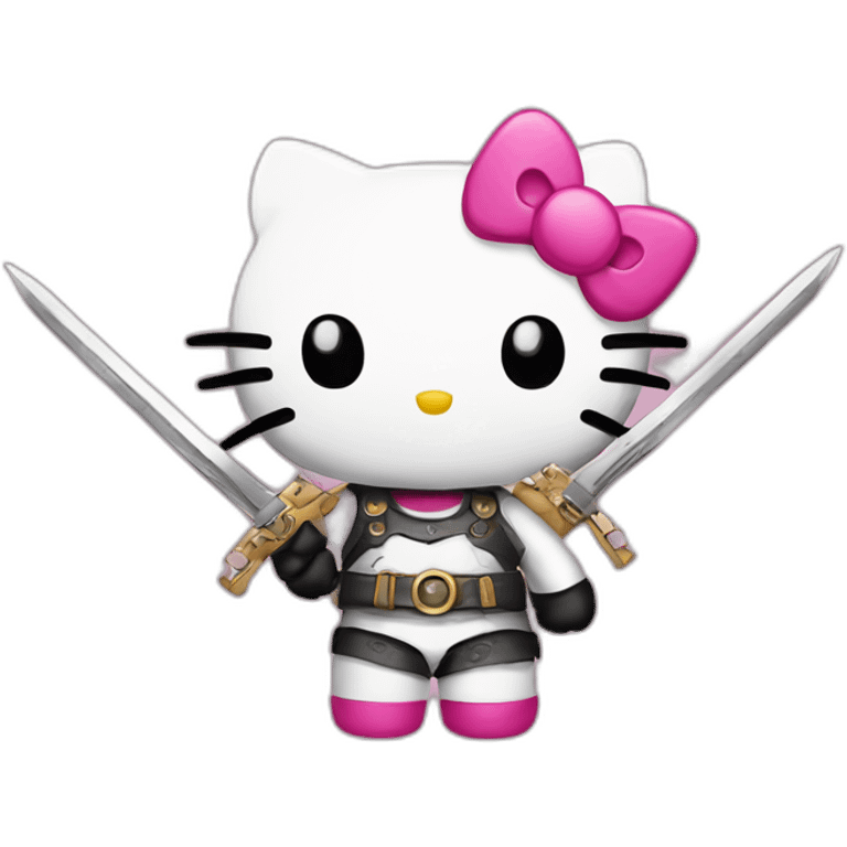 hellokitty with weapons emoji