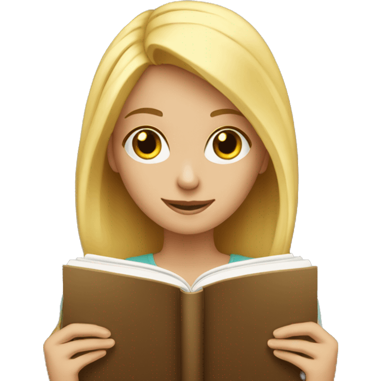 A blonde girl reading book  emoji