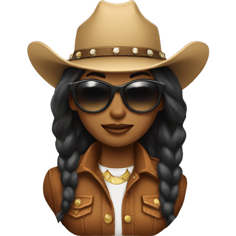 Cowgirl with sunglasses  emoji