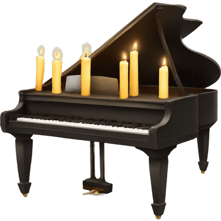 vintage piano with candles on top emoji