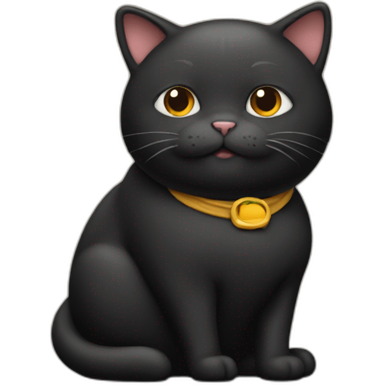 black fat cat emoji