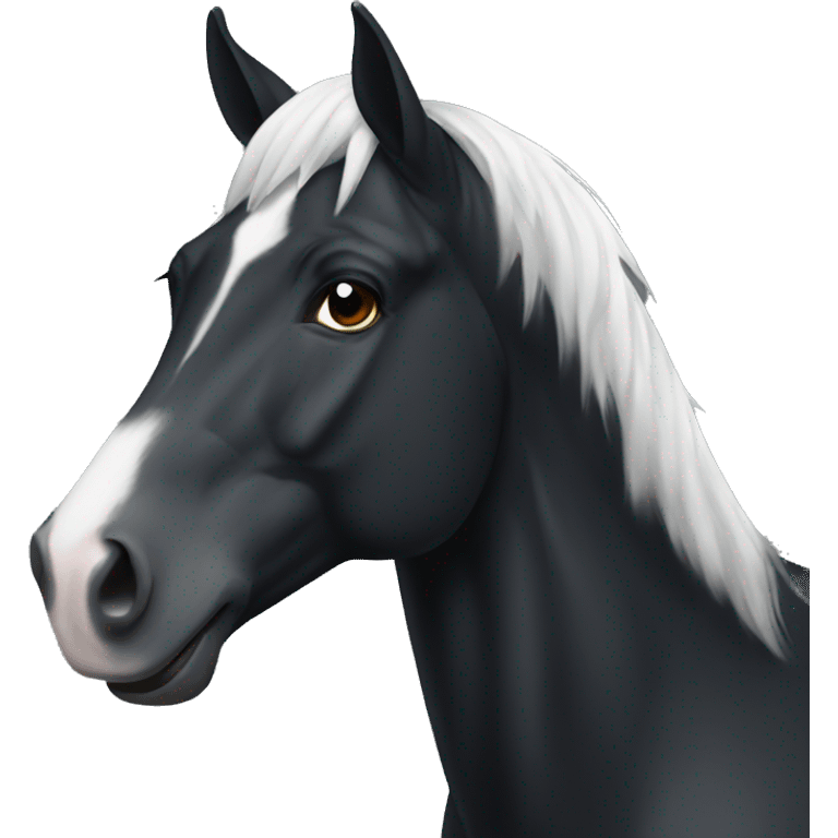 Black horse with white blaze emoji