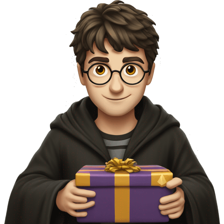 Harry Potter with present  emoji