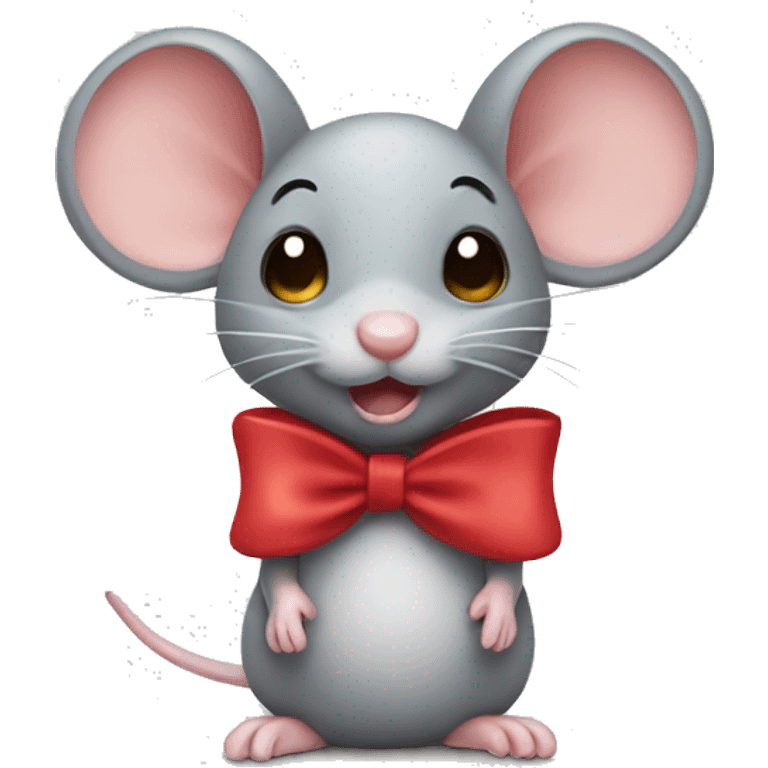 Mouse with bow emoji