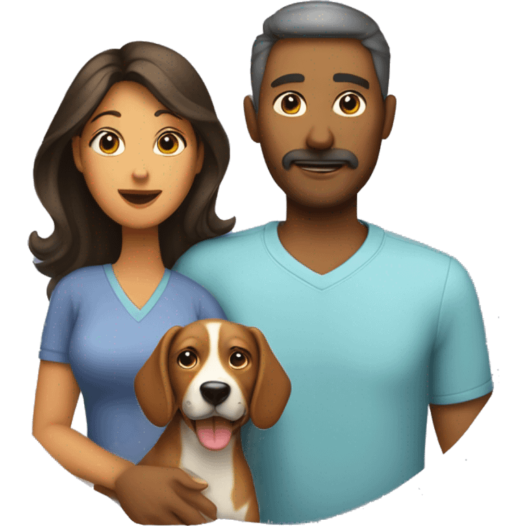 mom and dad and dog emoji