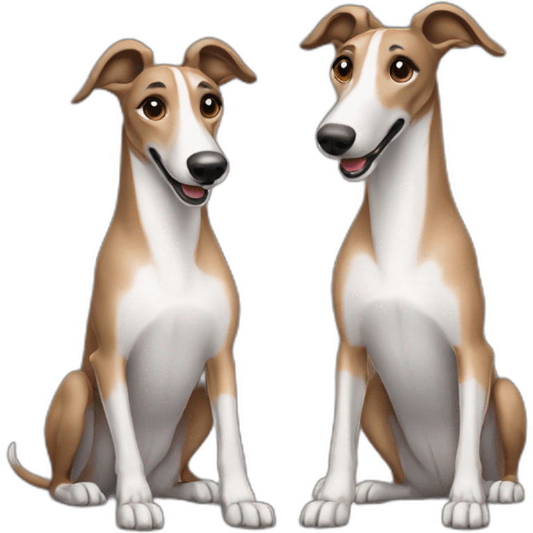 greyhound pair brown and grey emoji