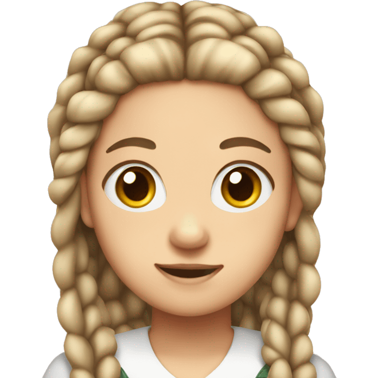 teenager girl with braids with a white bow in her hair  emoji