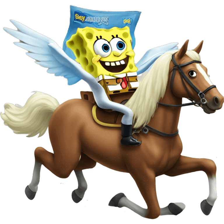 spongebob flying a horse emoji