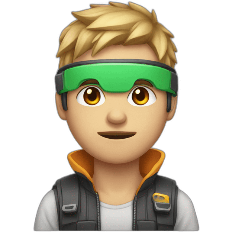 Gamer boy wearing box on face emoji