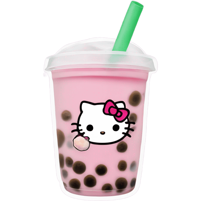 Bubble tea hello kitty emoji