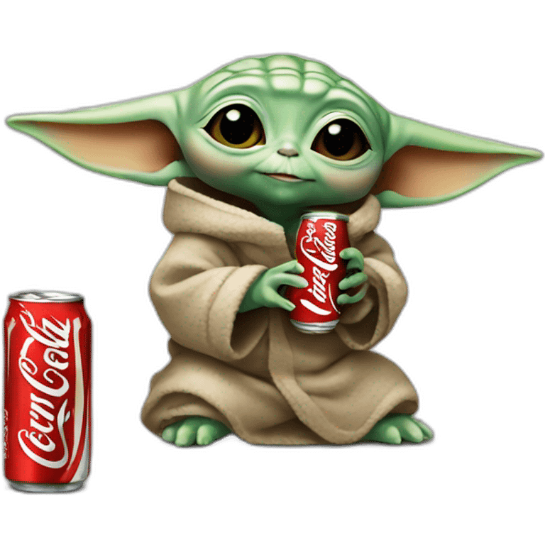 Baby yoda drinking coca cola emoji