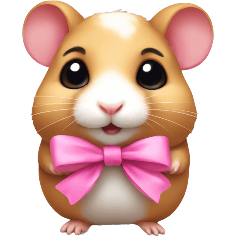 cute hamster with a pink bow emoji