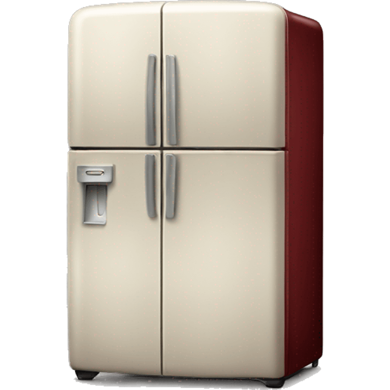 Realistic dark red  vintage fridge  emoji