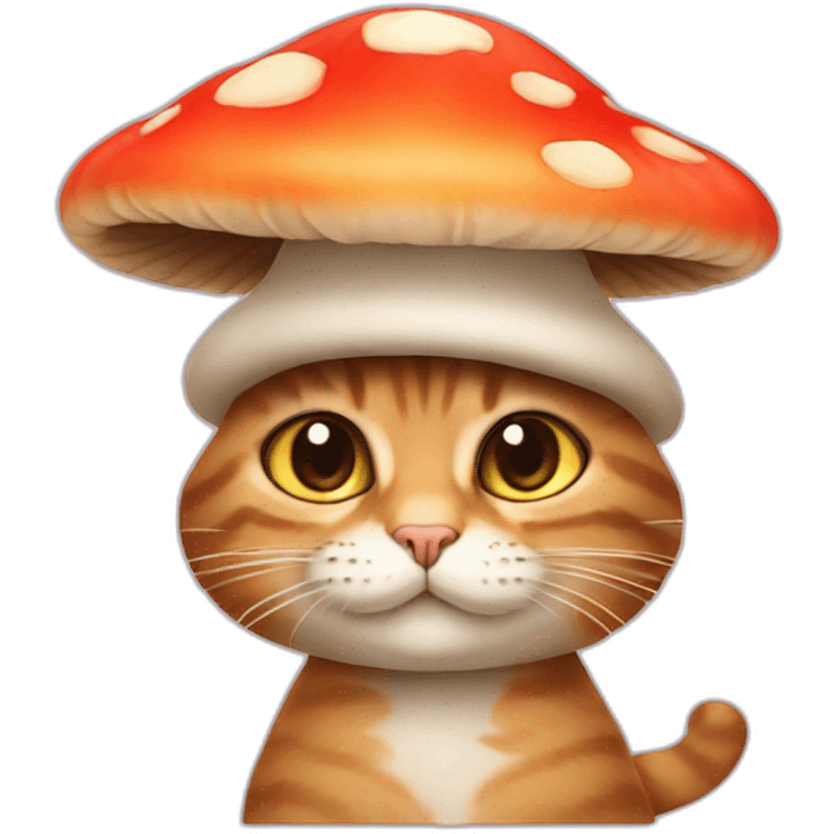 cat in a mushroom hat emoji