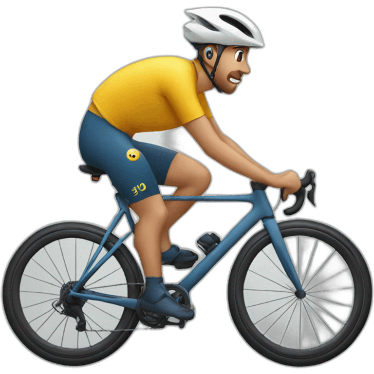 Ciclista con lunar en el ojo emoji