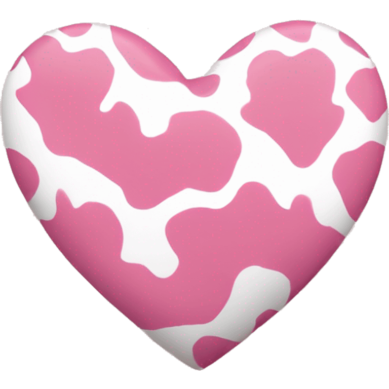 Pink Cow print heart emoji