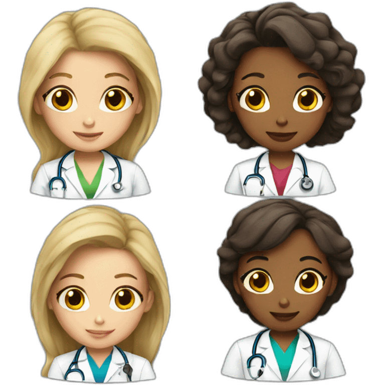 4 girls Doctors emoji