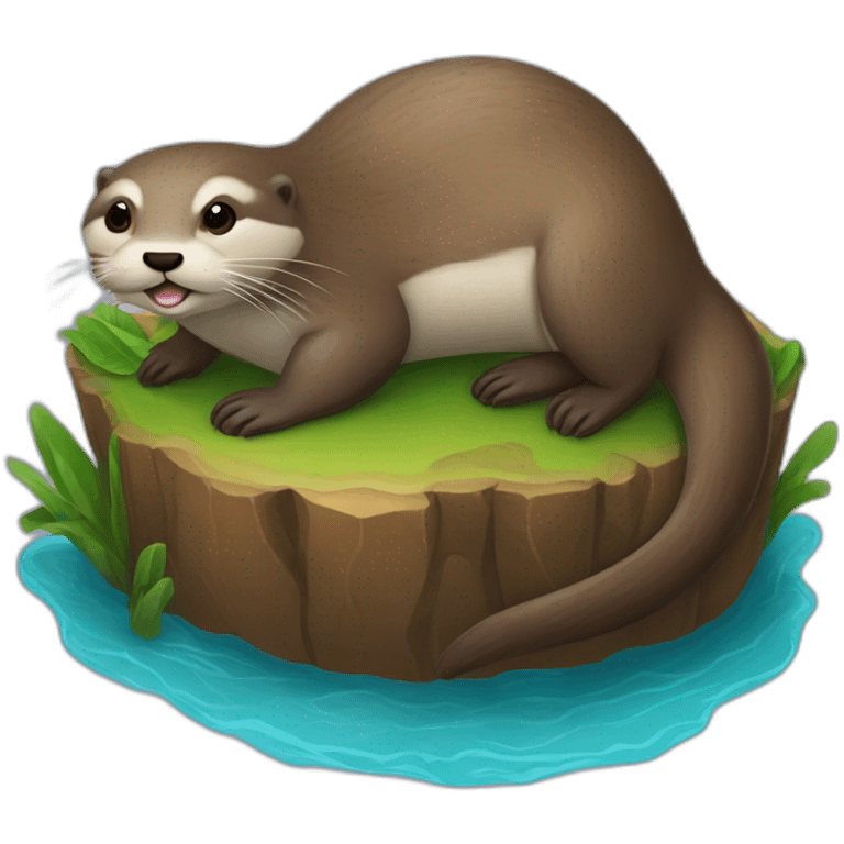 Loutre sur une tortu emoji