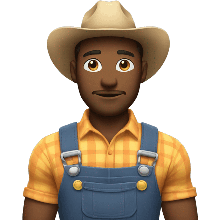 Tall lean muscular Cute farmer standing with arms crossed  emoji