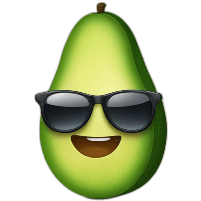 Avocado wearing a sunclasses emoji