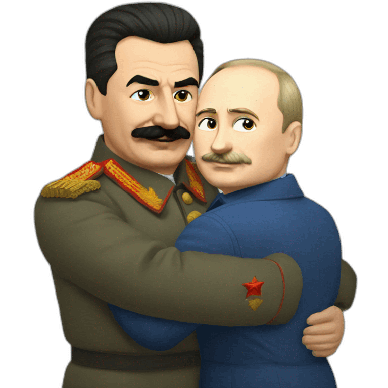 Stalin and Putin cuddling emoji