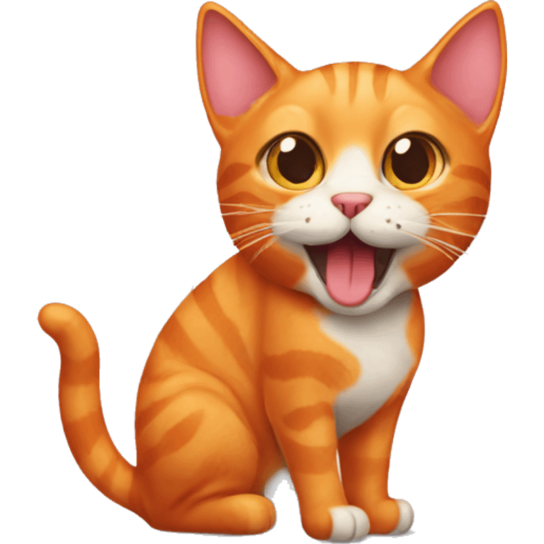 Orange cat with tongue sticking out  emoji