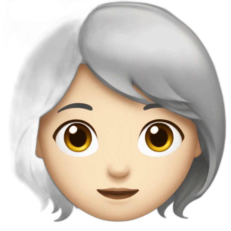 Caroline with dark hair from Korea  emoji