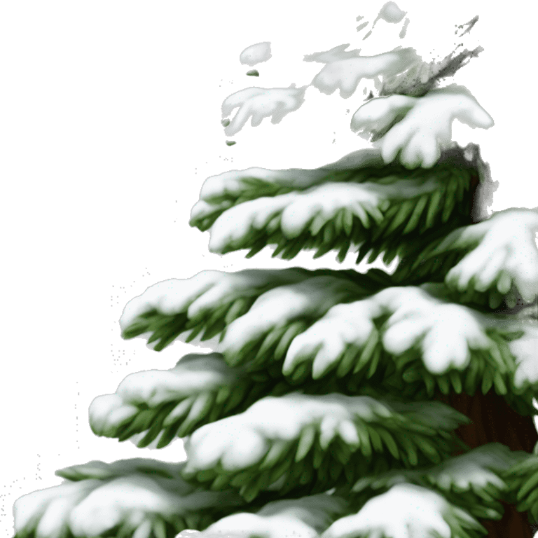 Realistic single pure white Douglas fir christmas  tree isolated full image. emoji