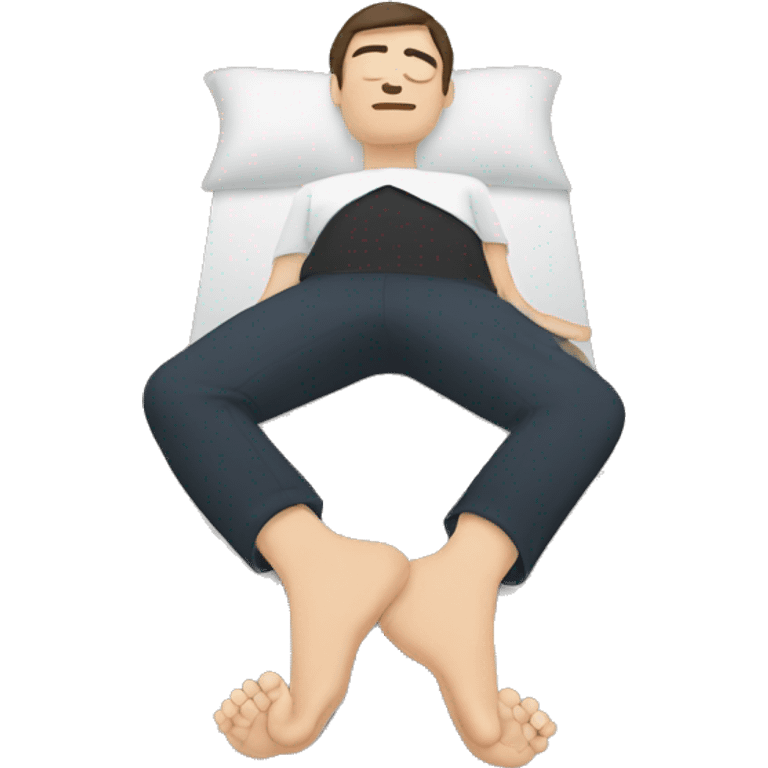 Person laying down with feet behind them and hands in front  emoji