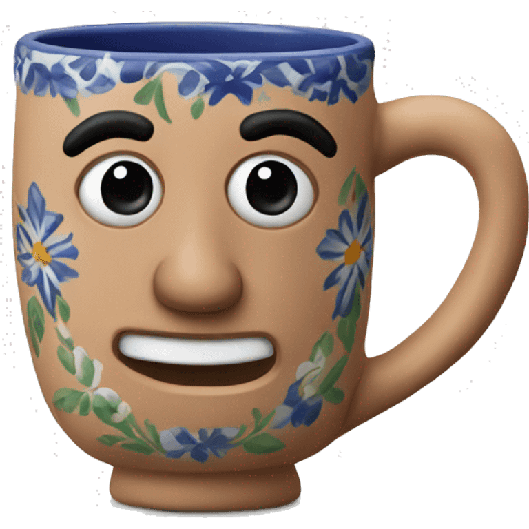 Realistic talavera clay mug. emoji