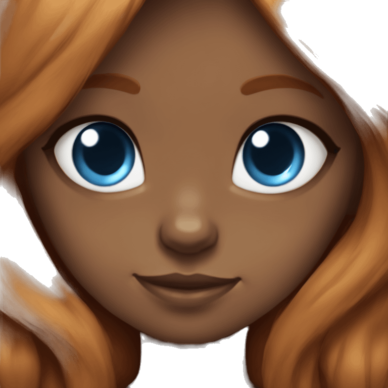 Cute girl with long ginger hair and blue eyes Holds in her arms Black Maine coon emoji