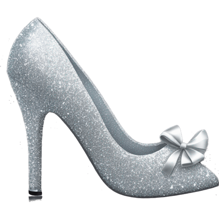 Silver glitter high heels sparkeling emoji