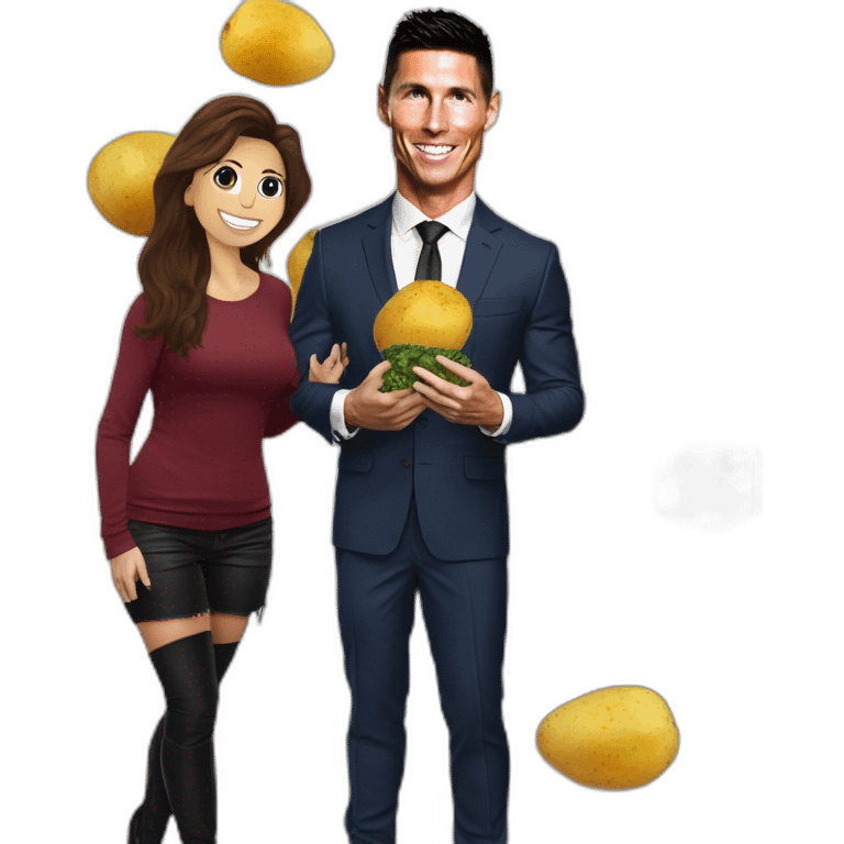 Ronaldo qui met une patate a Messi en même temps de faire une photo de lui sur snap qui envois a sa copine emoji