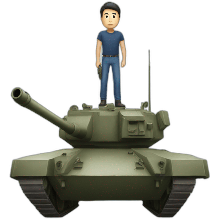 man standing on top of tank emoji