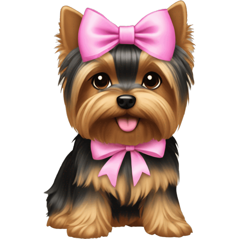 yorkie with a pink bow  emoji