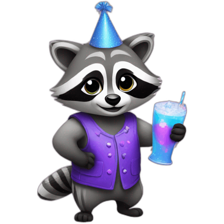 Party raccoon emoji