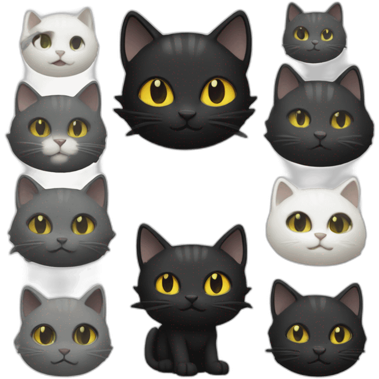 Chat noir et blanc emoji